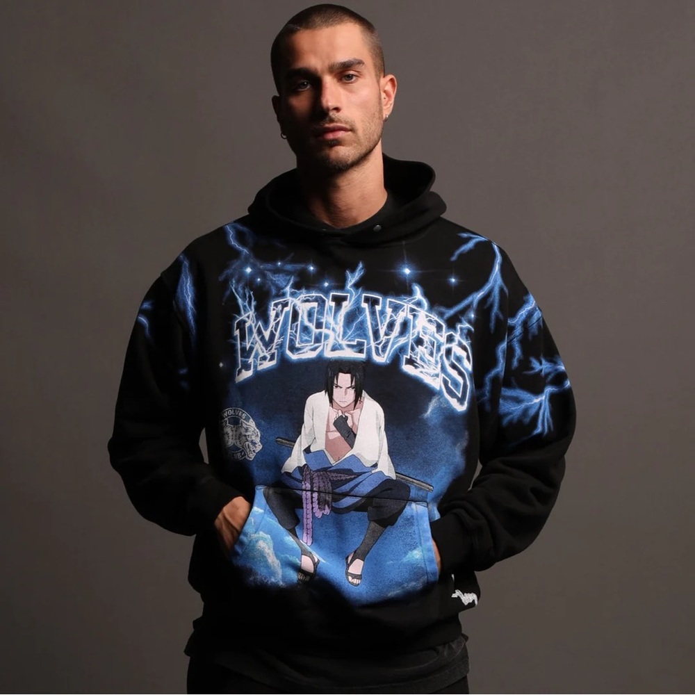 Darc Sport X Naruto collab Sasuke pierce hoodie - Picture 2 of 3